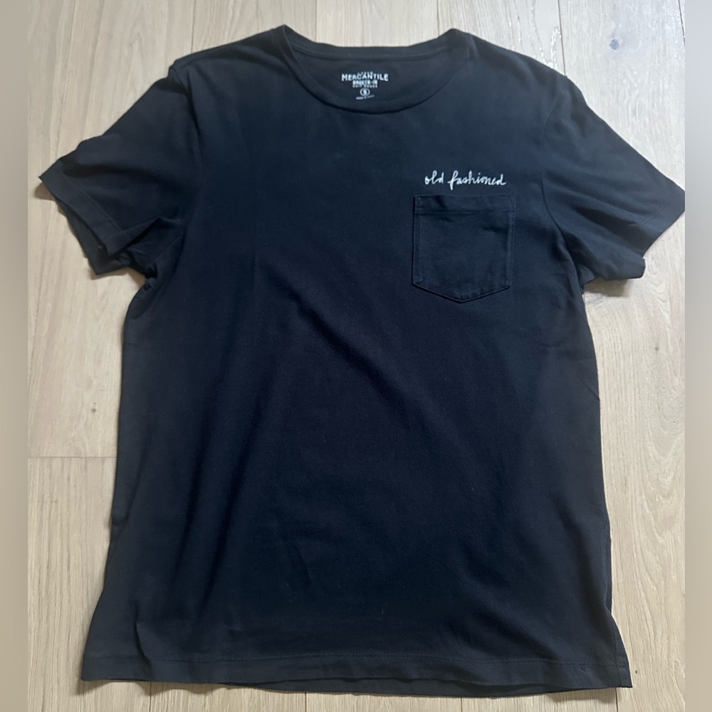 J.Crew Mercantile Old Fashioned Black Pocket T-Shirt